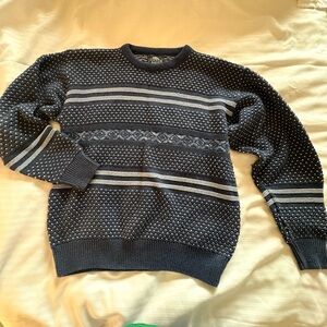 Vintage Jantzen Blue Knit Sweater Oversized 100% Cotton Made In The USA